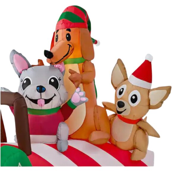 6 ft Animated Dog SEESAW Christmas Inflatable Dachshund Frenchy Chihuahua NEW - Picture 6 of 8